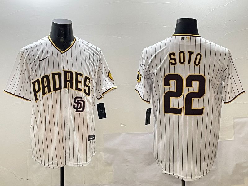 Men San Diego Padres #22 Soto White Stripe Game 2025 Nike MLB Jersey style 5->san diego padres->MLB Jersey